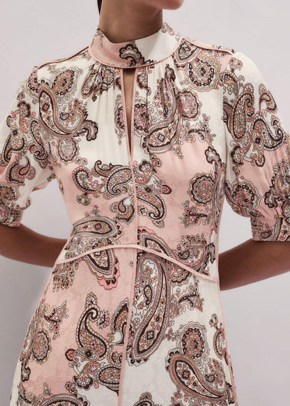 ME+EM Clothing Pink Paisley Print Fit + Flare Maxi Dress
