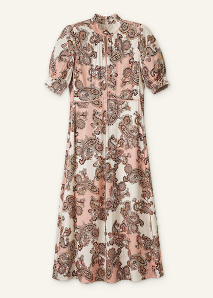 ME+EM Clothing Pink Paisley Print Fit + Flare Maxi Dress