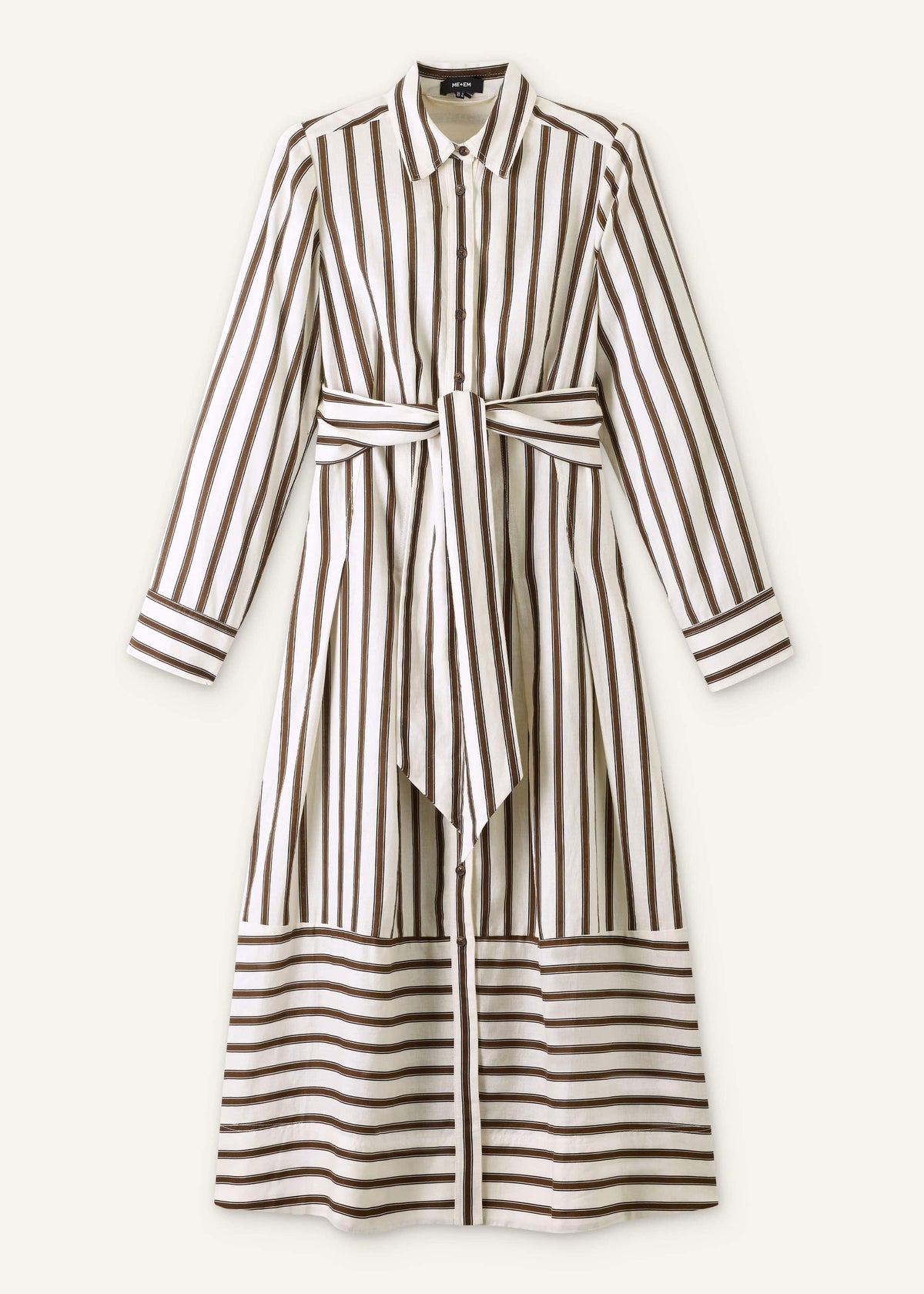 ME+EM Clothing Cream Spring Stripe Maxi Dress + Belt