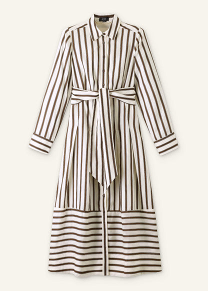 ME+EM Clothing Cream Spring Stripe Maxi Dress + Belt