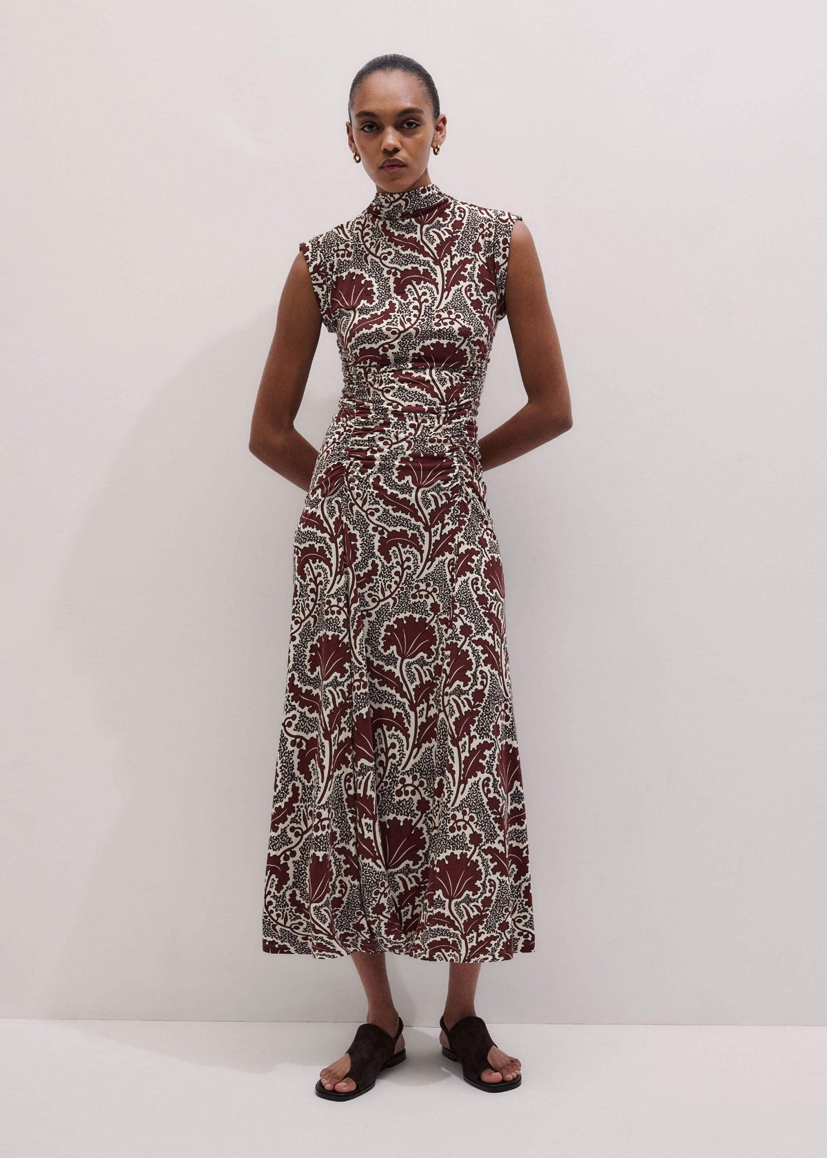 ME+EM Clothing Cinnamon Rising Wildflowers Print Fit + Flare Maxi Dress