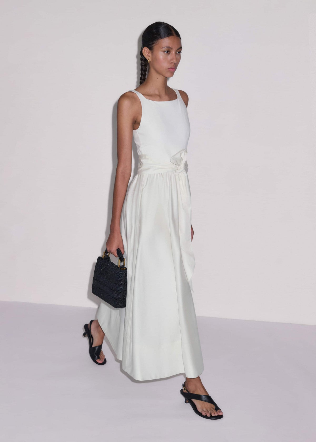 ME+EM Clothing Cream Fit + Flare Maxi Dress