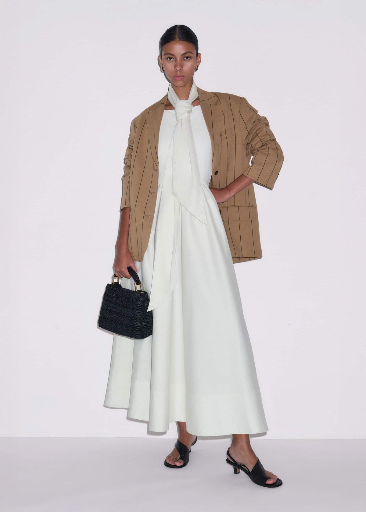 ME+EM Clothing Cream Fit + Flare Maxi Dress