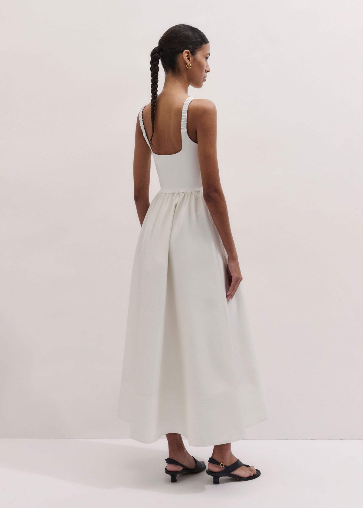 ME+EM Clothing Cream Fit + Flare Maxi Dress