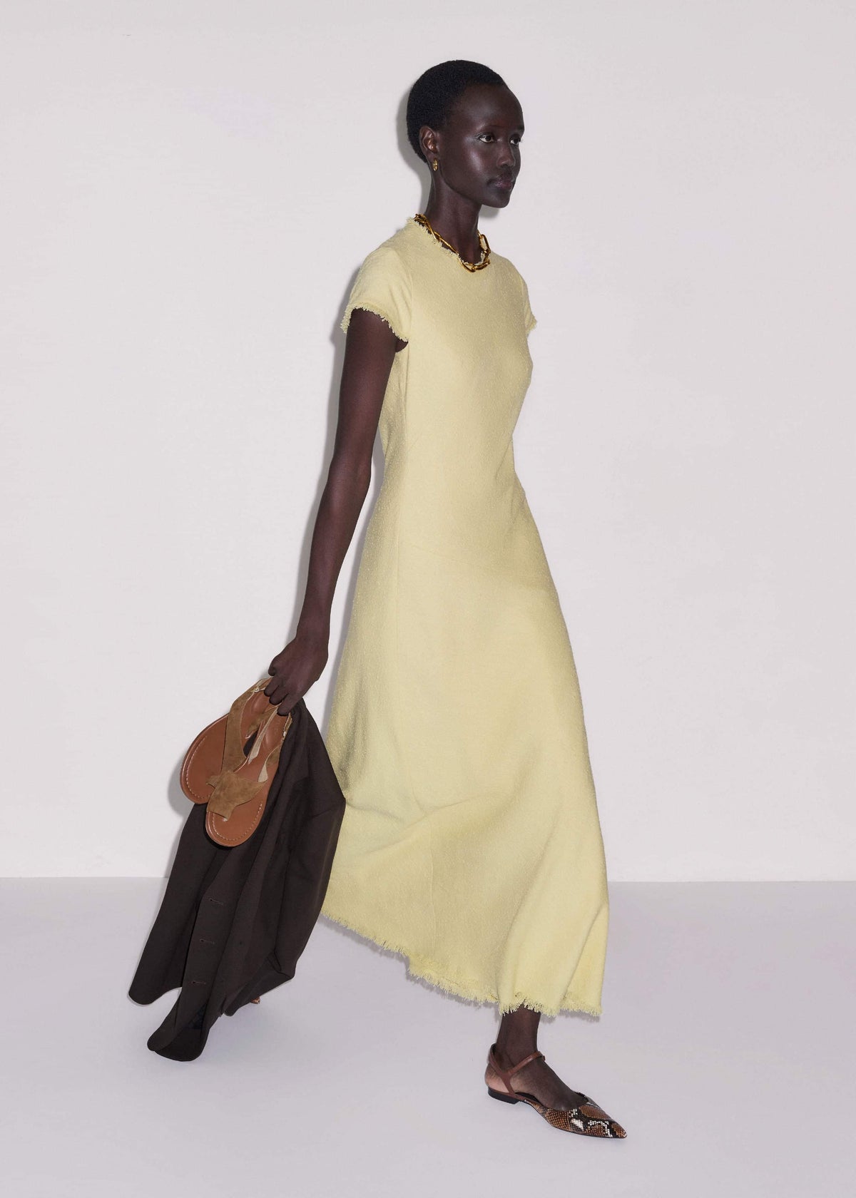ME+EM Clothing Yellow Bias Cut Maxi Dress