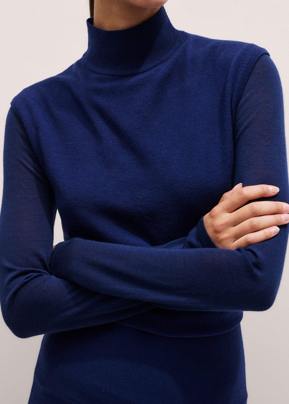 ME+EM Clothing Blue High Neck Knit Maxi Dress + Layering Top