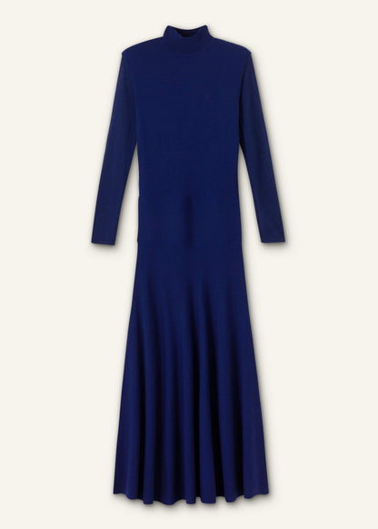 ME+EM Clothing Blue High Neck Knit Maxi Dress + Layering Top