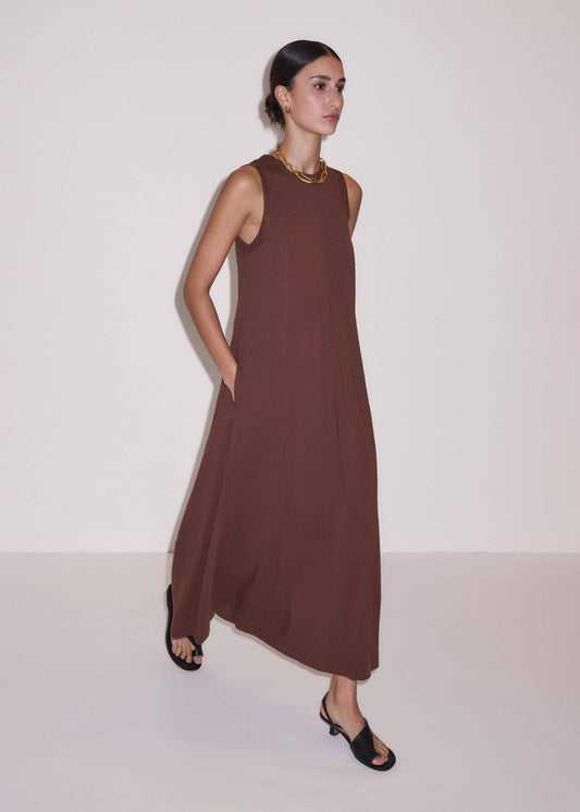 ME+EM Clothing Cinnamon Brown Maxi Swing Dress