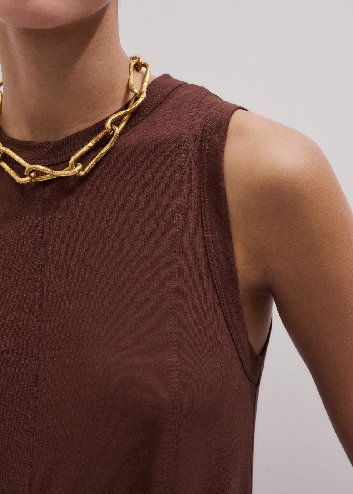 ME+EM Clothing Cinnamon Brown Maxi Swing Dress