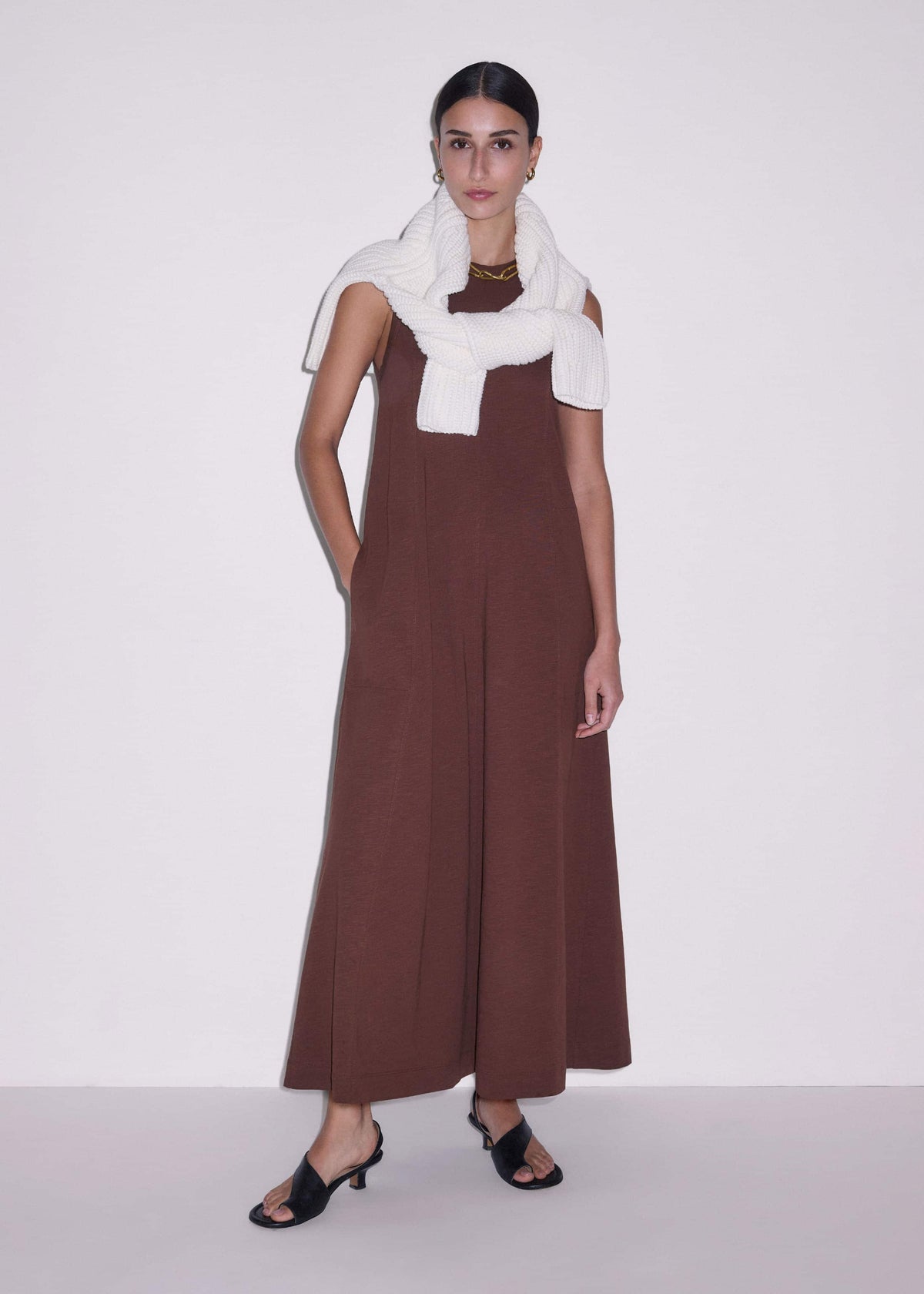 ME+EM Clothing Cinnamon Brown Maxi Swing Dress