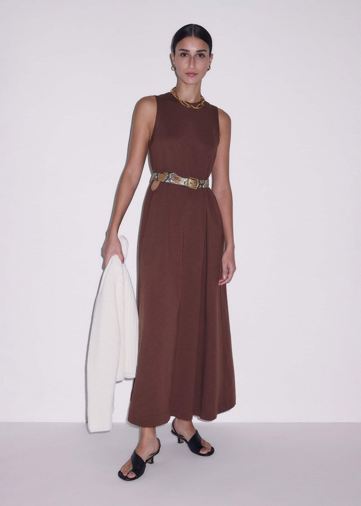 ME+EM Clothing Cinnamon Brown Maxi Swing Dress