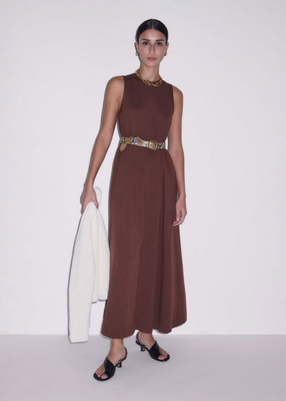 ME+EM Clothing Cinnamon Brown Maxi Swing Dress