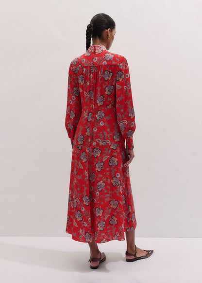 ME+EM Clothing Orange Fit + Flare Ornate Paisley Print Maxi Dress
