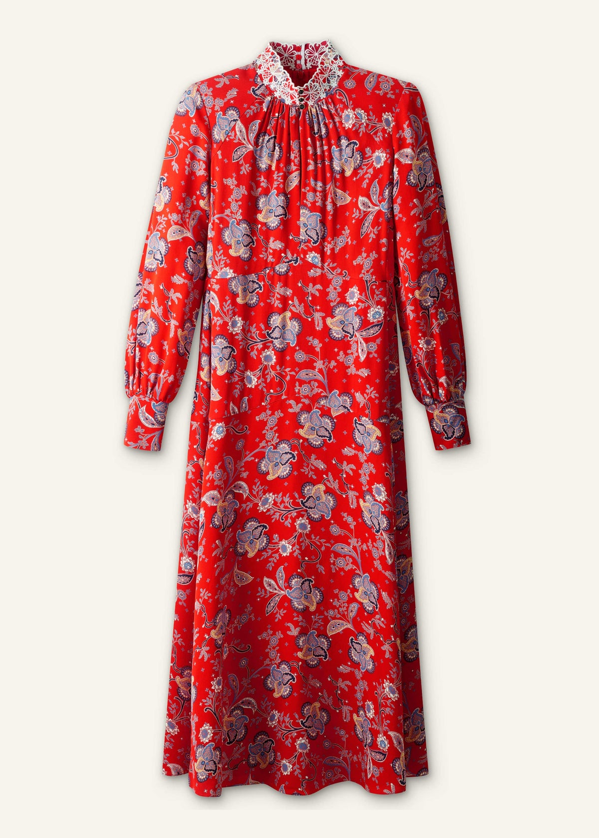ME+EM Clothing Orange Fit + Flare Ornate Paisley Print Maxi Dress