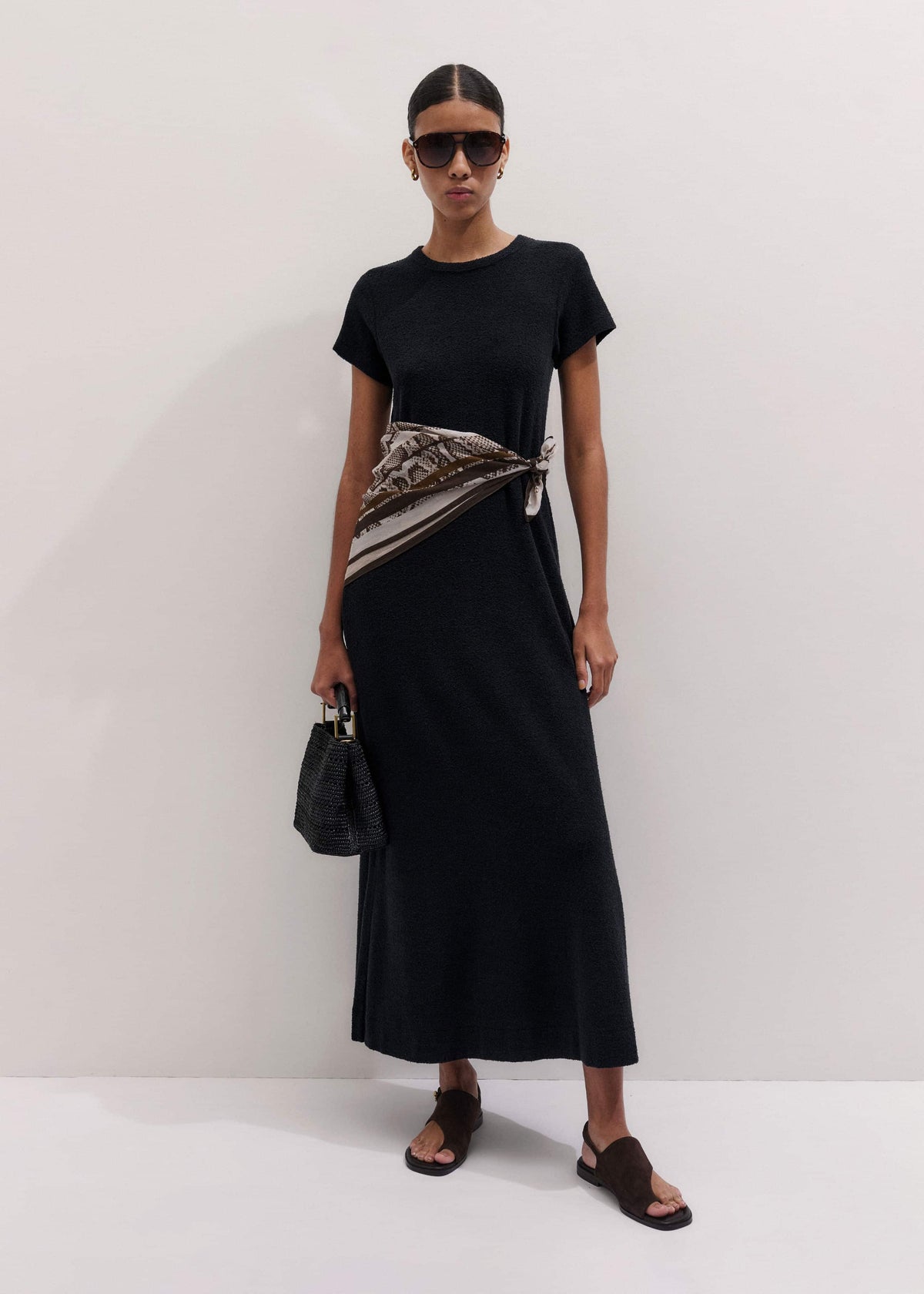 ME+EM Clothing Black A-Line Maxi Tee Dress