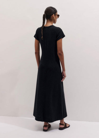 ME+EM Clothing Black A-Line Maxi Tee Dress