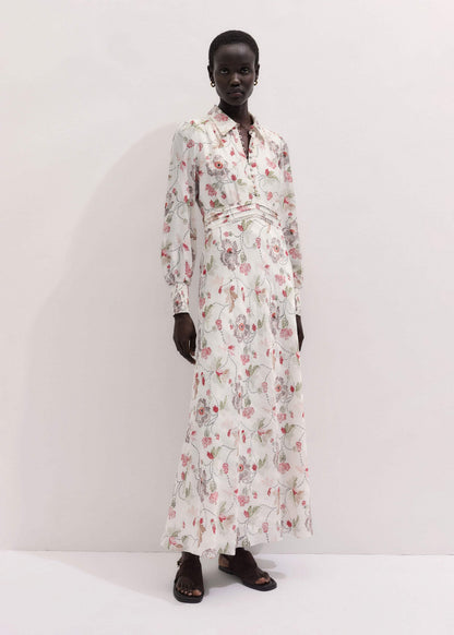 ME+EM Clothing Cream Fit + Flare Maxi Dress