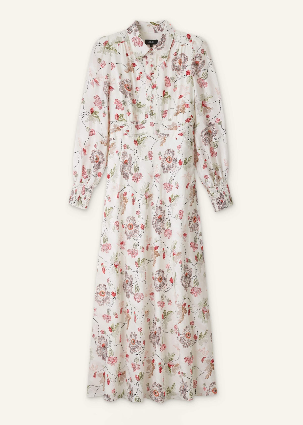 ME+EM Clothing Cream Fit + Flare Maxi Dress