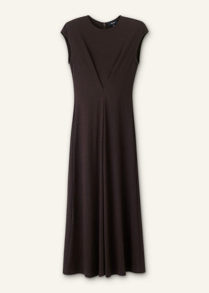 ME+EM Clothing Brown Draped Waist Clever Pleat Maxi Dress