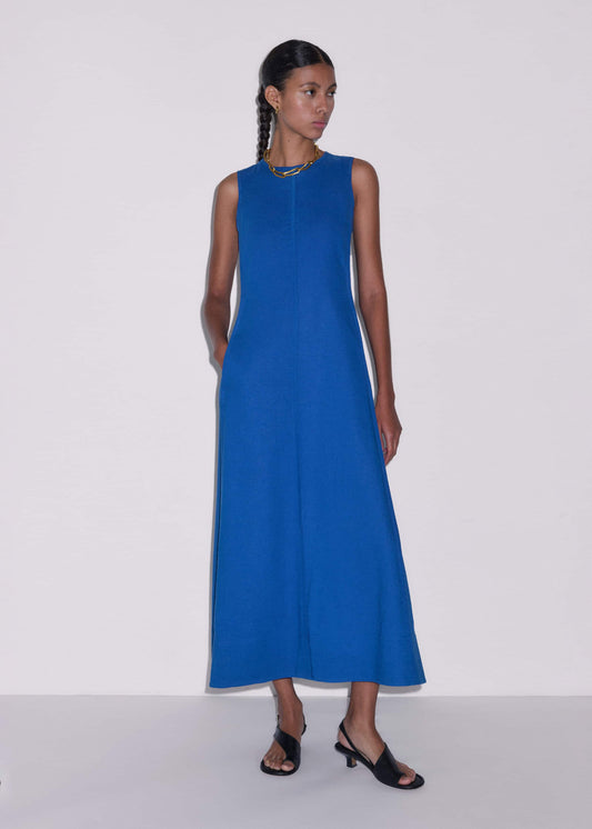 ME+EM Clothing Blue Crease-Less Linen Effortless Maxi Dress