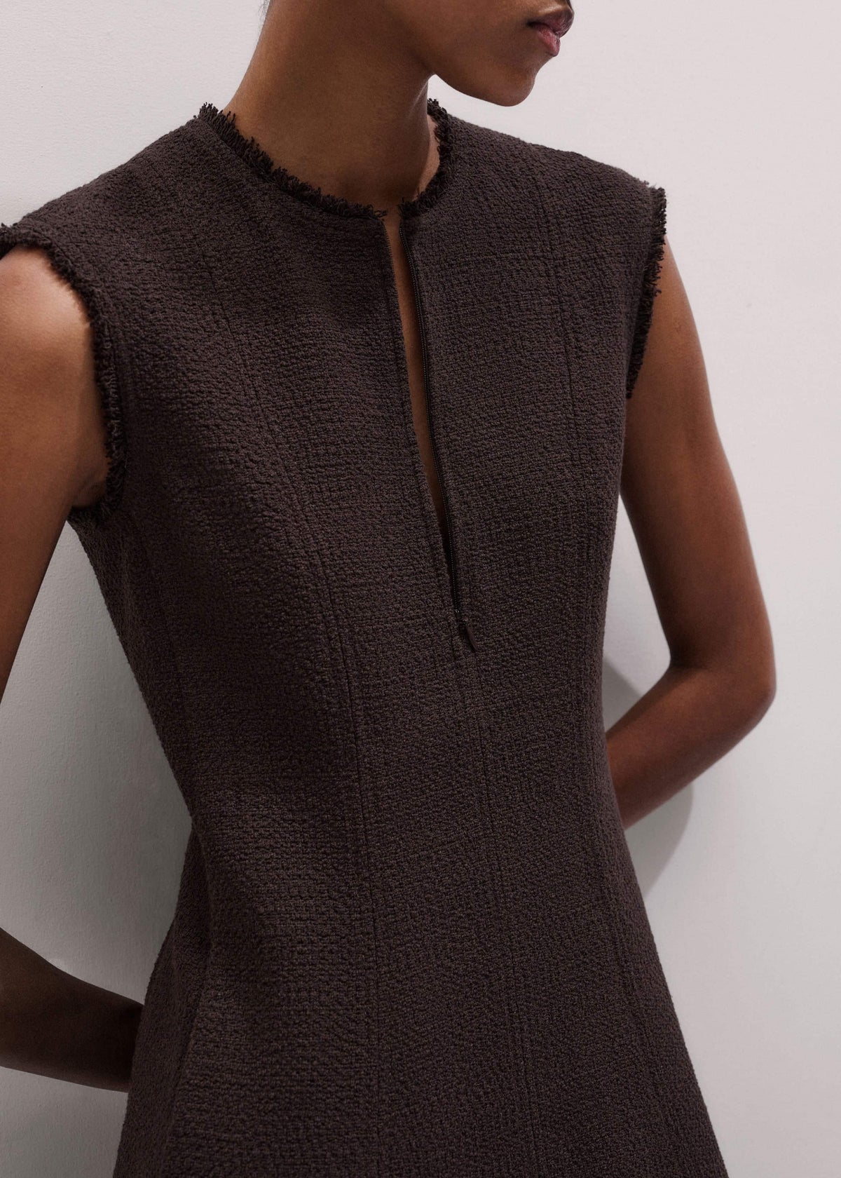 ME+EM Clothing Brown Desk-To-Dinner Fit And Flare Maxi Dress