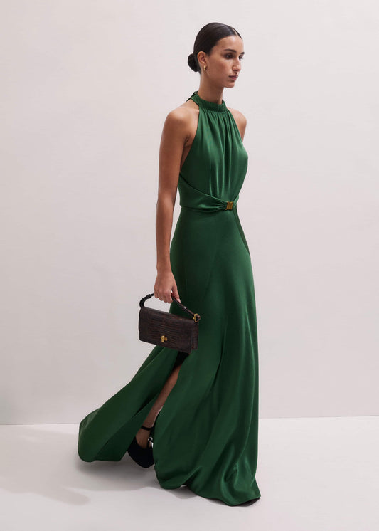 ME+EM Clothing Green Beautifully Draped Full-Length Dress