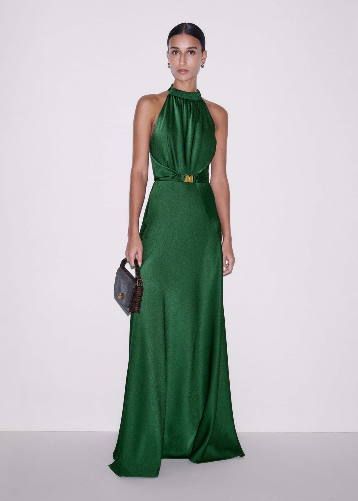 ME+EM Clothing Green Beautifully Draped Full-Length Dress