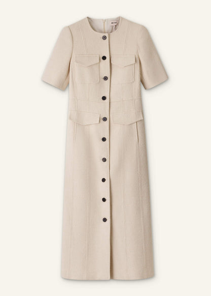 ME+EM Clothing Cream Button Front Maxi Dress