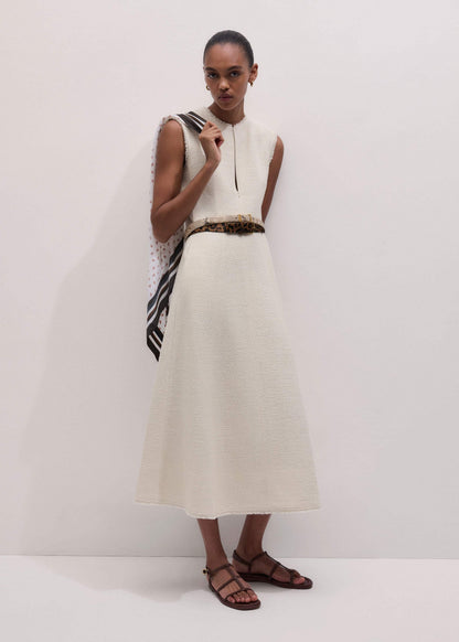 ME+EM Clothing Cream Desk-To-Dinner Fit And Flare Maxi Dress