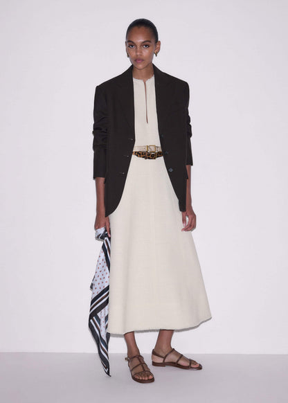 ME+EM Clothing Cream Desk-To-Dinner Fit And Flare Maxi Dress
