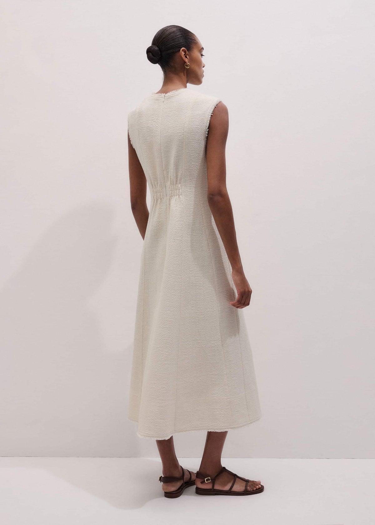 ME+EM Clothing Cream Desk-To-Dinner Fit And Flare Maxi Dress