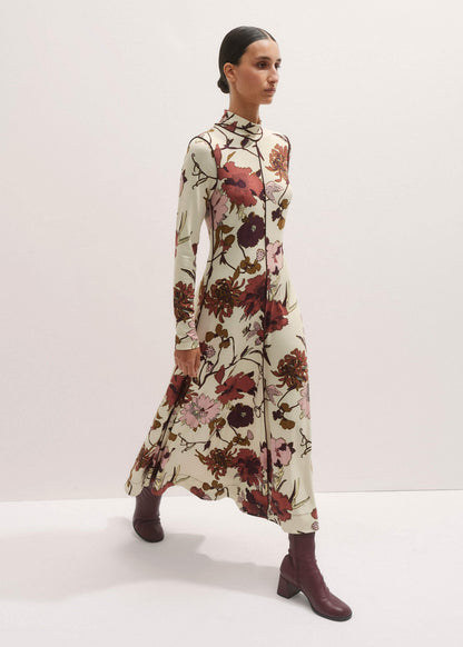 ME+EM Clothing Cream High Neck Jersey Maxi Dress