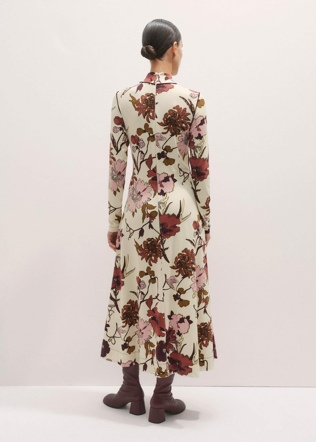 ME+EM Clothing Cream High Neck Jersey Maxi Dress