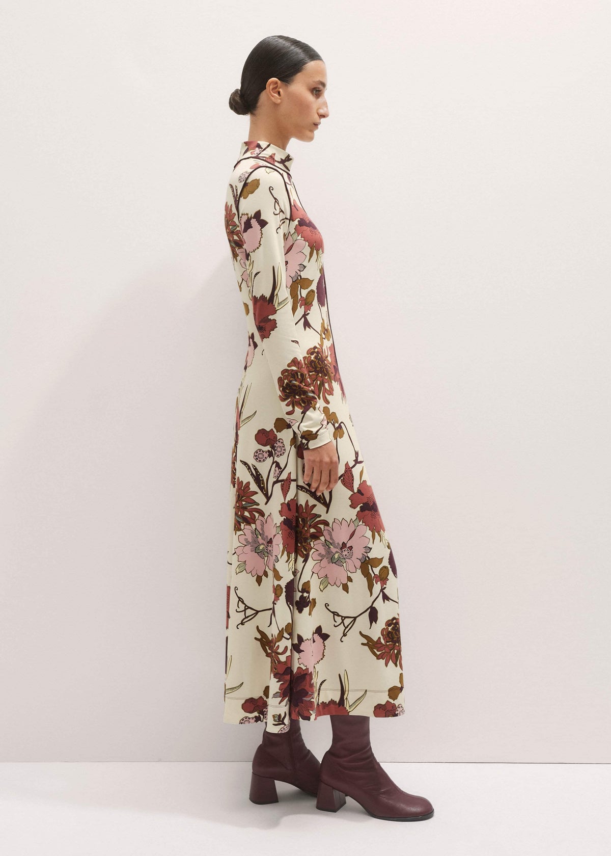 ME+EM Clothing Cream High Neck Jersey Maxi Dress