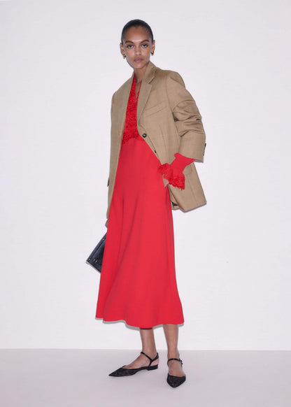 ME+EM Clothing Red Fit + Flare Lace Detail Maxi Dress