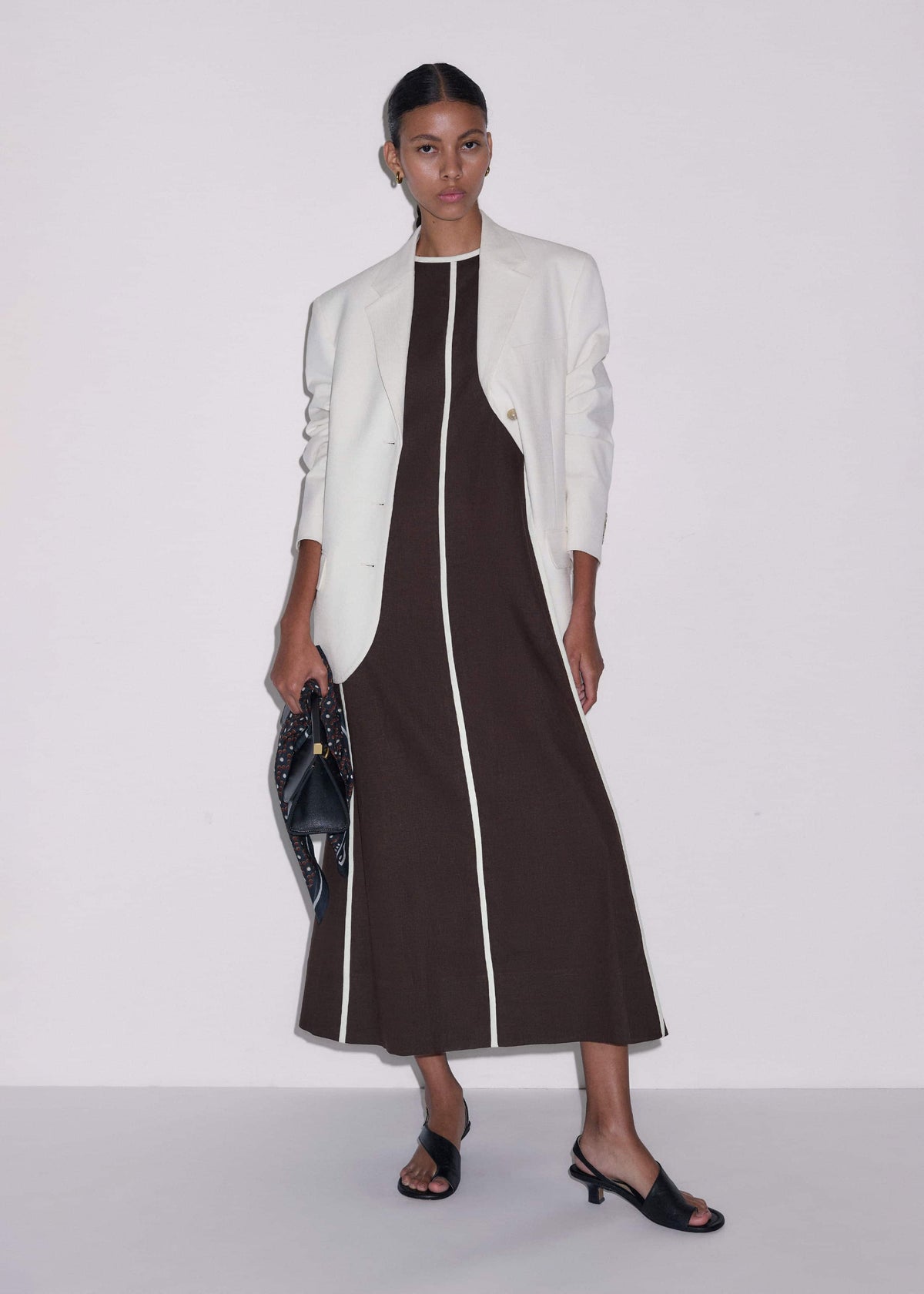 ME+EM Clothing Brown Crease-Less Linen Effortless Maxi Dress
