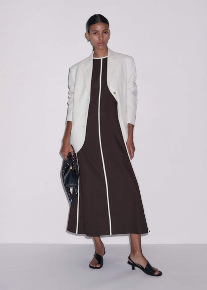 ME+EM Clothing Brown Crease-Less Linen Effortless Maxi Dress