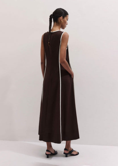 ME+EM Clothing Brown Crease-Less Linen Effortless Maxi Dress
