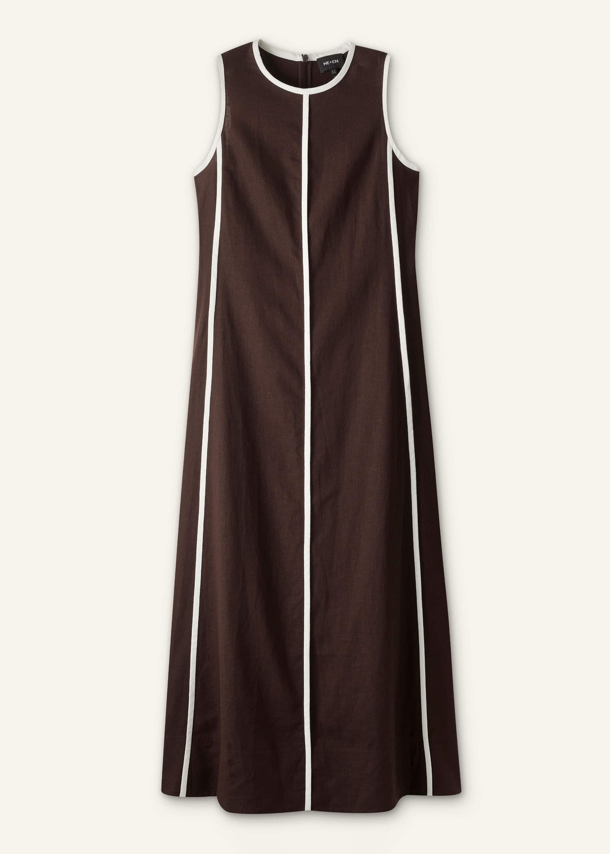ME+EM Clothing Brown Crease-Less Linen Effortless Maxi Dress