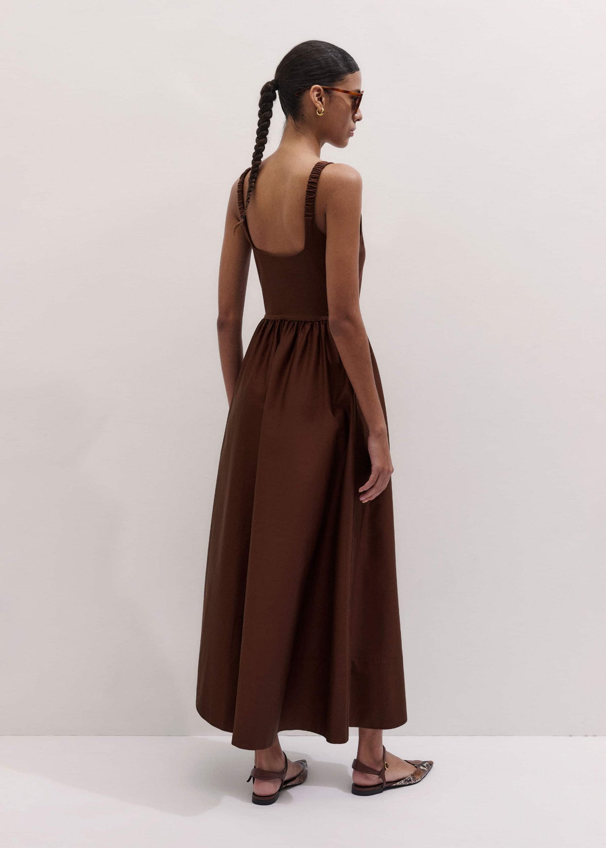 ME+EM Clothing Cinnamon Brown Fit + Flare Maxi Dress