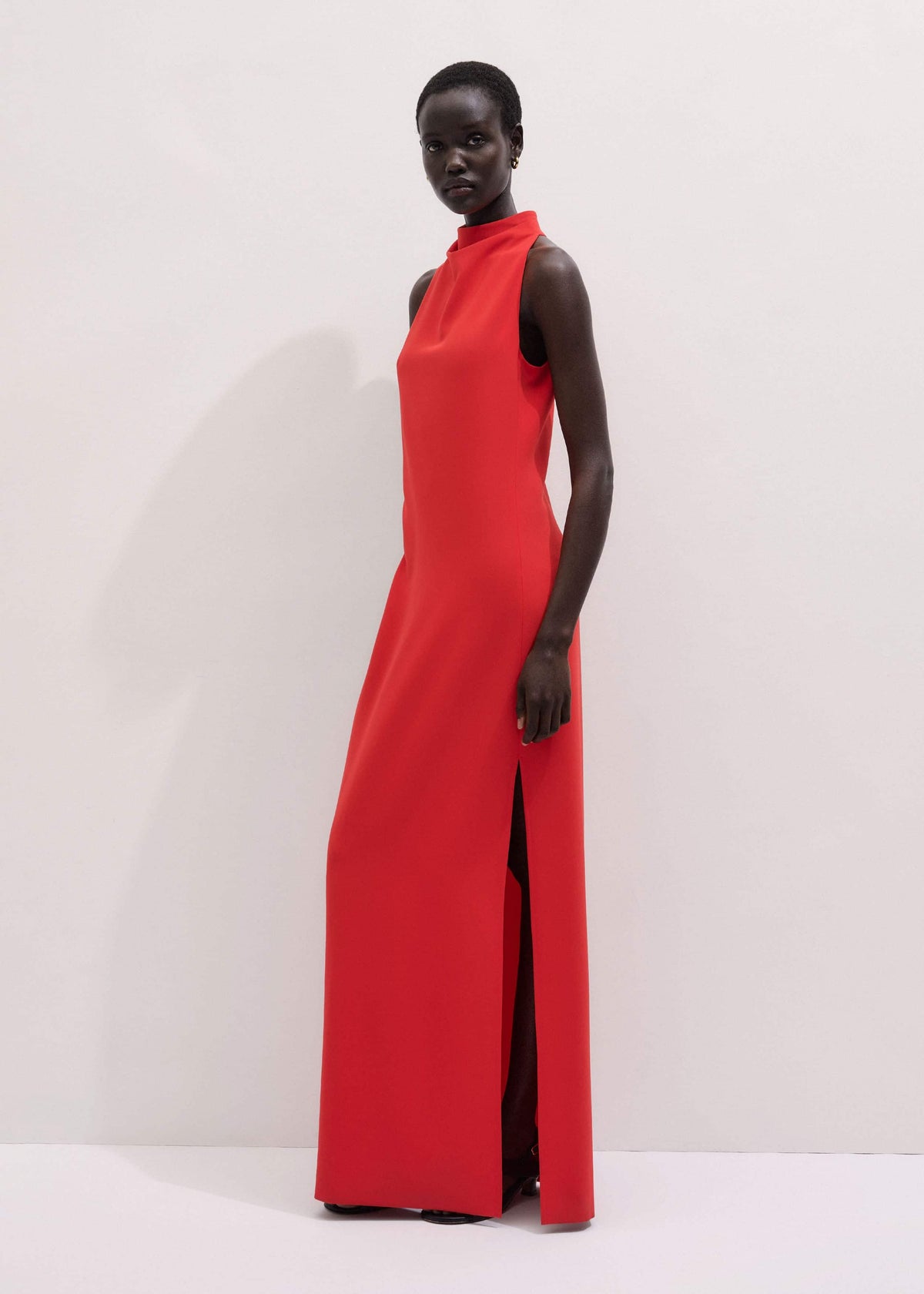 ME+EM Clothing Red Draped Full Length Dress