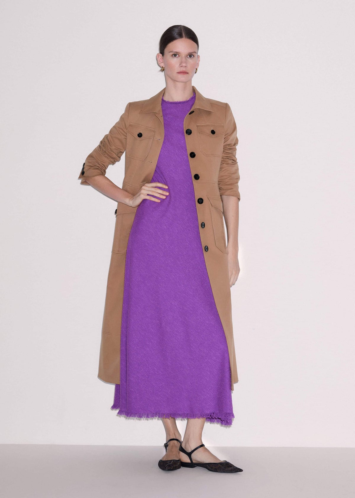 ME+EM Clothing Purple Bias Cut AM-PM Maxi Dress