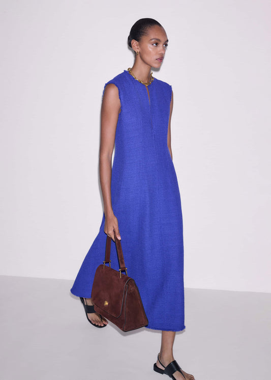 ME+EM Clothing Blue Desk-To-Dinner Fit And Flare Maxi Dress