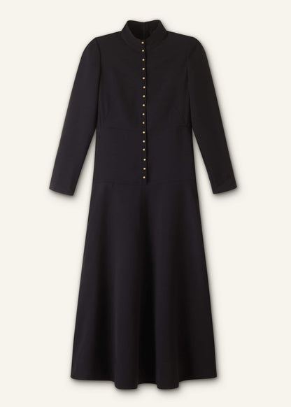 ME+EM Clothing Black A-Line Feature Button Maxi Dress