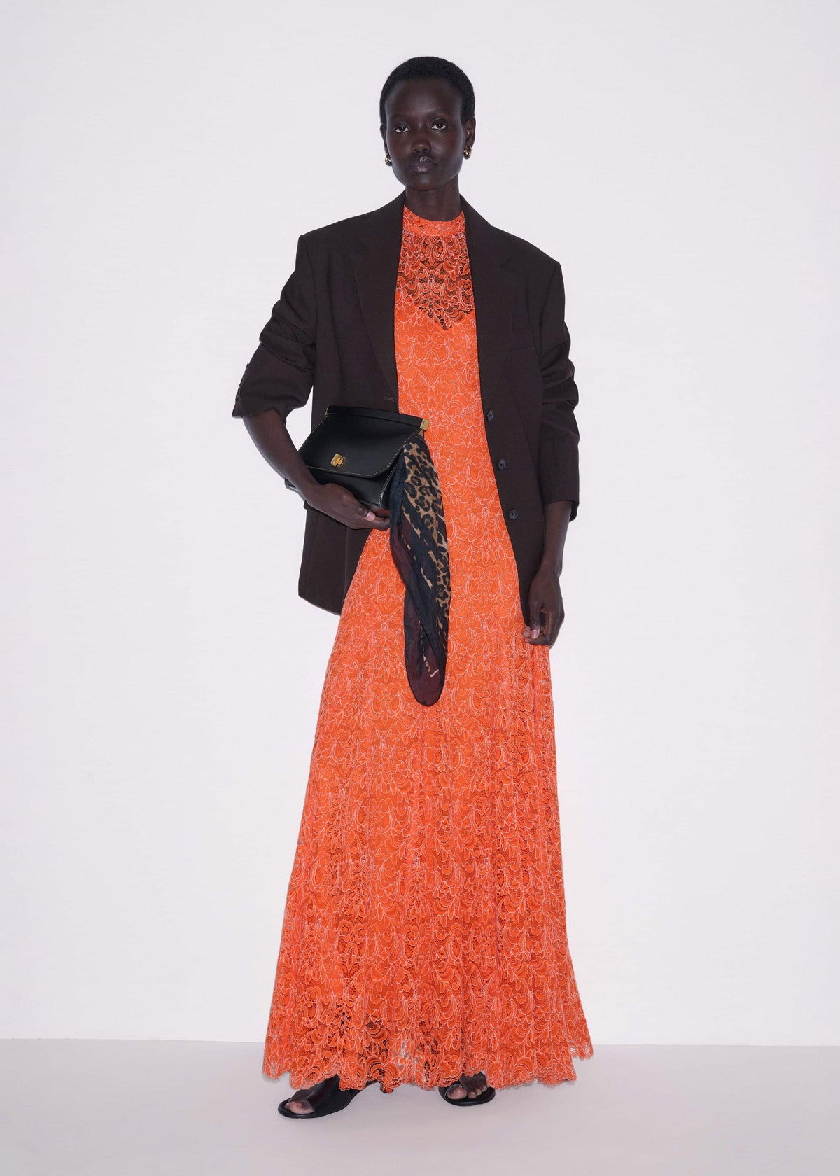 ME+EM Clothing Orange Two Tone Full Length Dress
