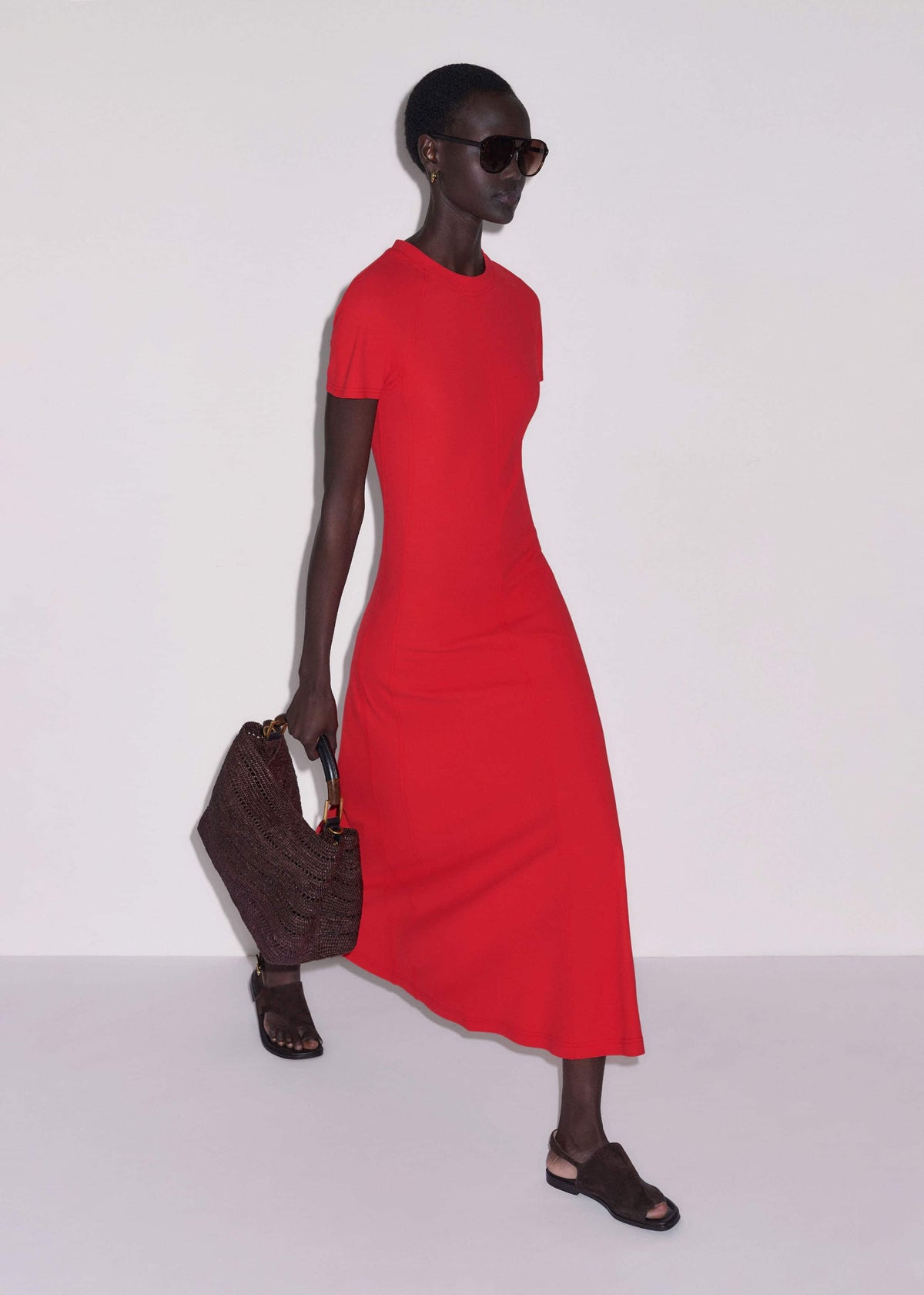 ME+EM Clothing Red Raglan Sleeve Maxi Dress