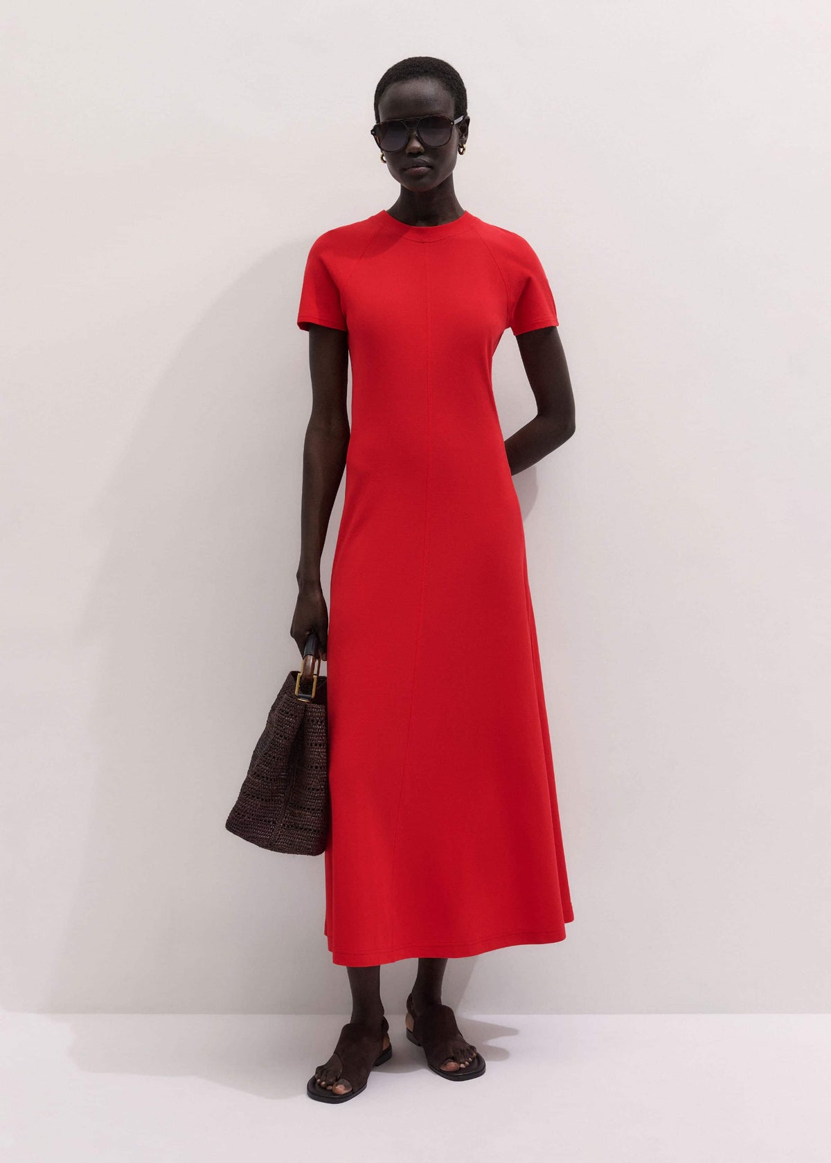 ME+EM Clothing Red Raglan Sleeve Maxi Dress