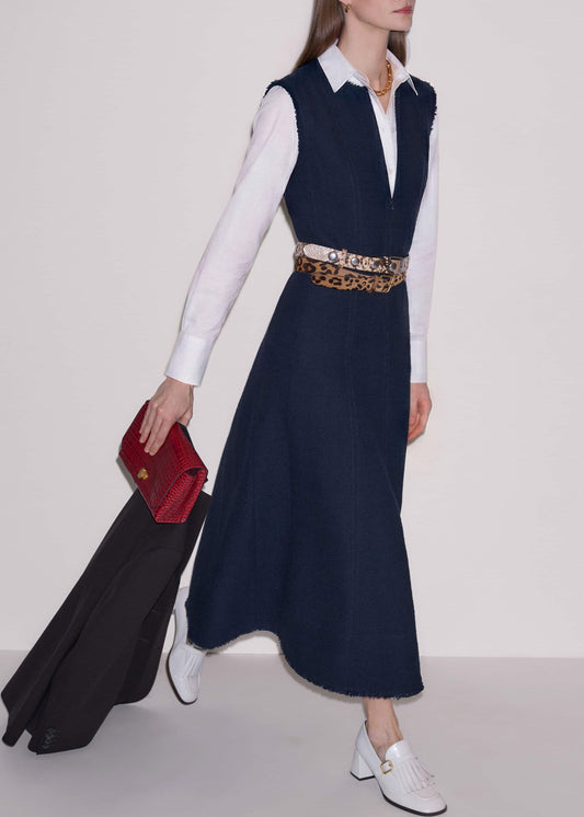 ME+EM Clothing Navy Desk-To-Dinner Fit + Flare Maxi Dress