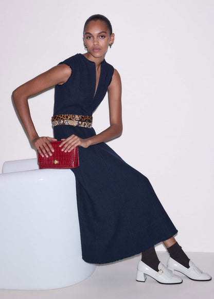 ME+EM Clothing Navy Desk-To-Dinner Fit + Flare Maxi Dress