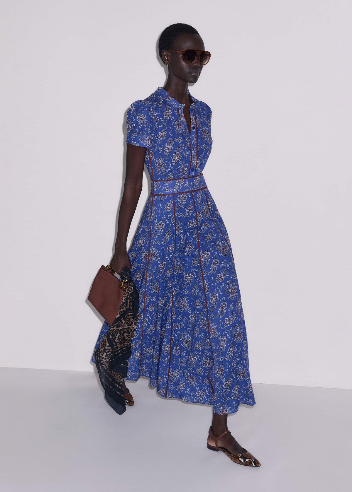 ME+EM Clothing Blue Fit + Flare Maxi Dress